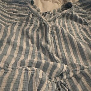 Old Navy Light Blue and White Striped Garment